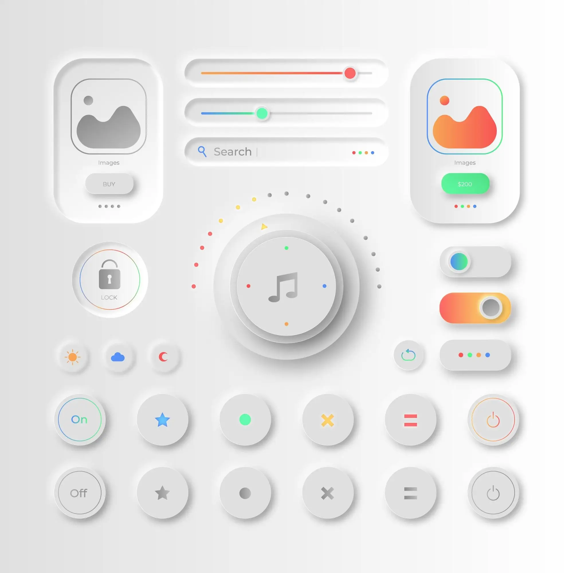 Neumorphic Design Ui Elements