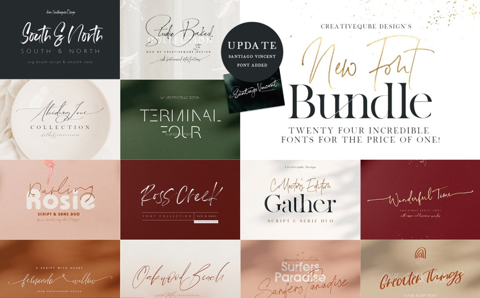 New Font Bundle By Creativeqube