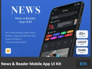 news reader mobile app ui kit
