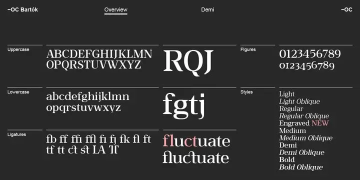 Oc Bartok Font Family (C) Otherwherecollective Extended Latin 5 oc bartok font family c otherwherecollective extended latin 3