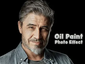 oil paint photo effect mockup 1