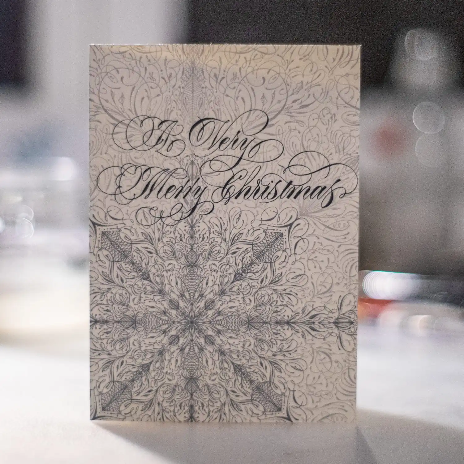Ornamental Merry Christmas Card Printable 2