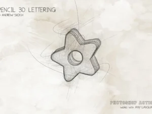 pencil 3d lettering photoshop action 3