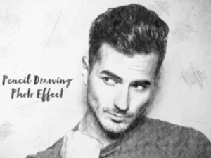 pencil drawing and sketch photo effect mockup