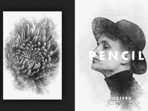 pencil hatches effect for posters 2