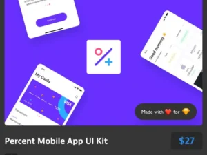 percent mobile app ui kit 2