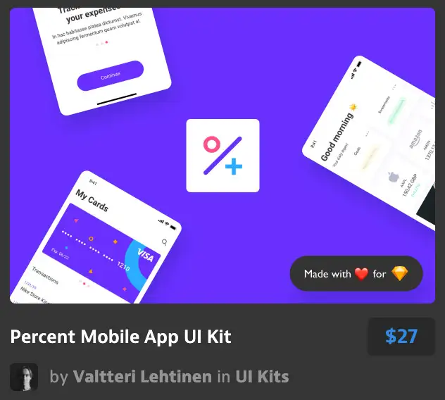 Percent Mobile App UI Kit