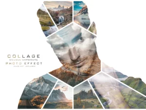 photo collage double exposure effect mockup 1