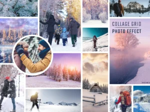 photo collage frame effect mockup 2