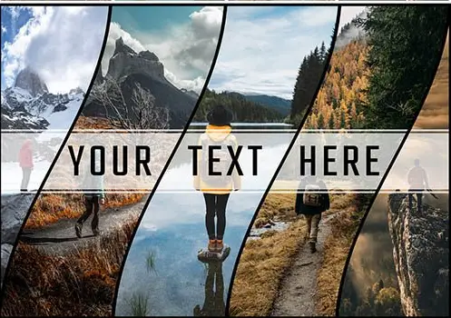 Photo Collage Strip Effect Mockup