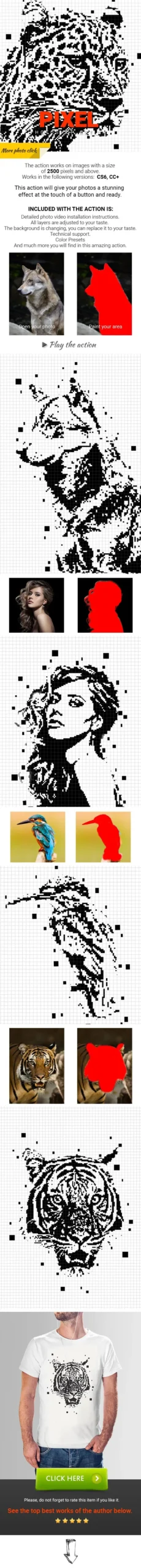 Pixel Photoshop Action 6 pixel photoshop action