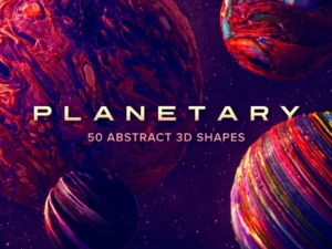 planetary 50 abstract 3d shapes
