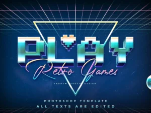 play 80s retro text effect 4