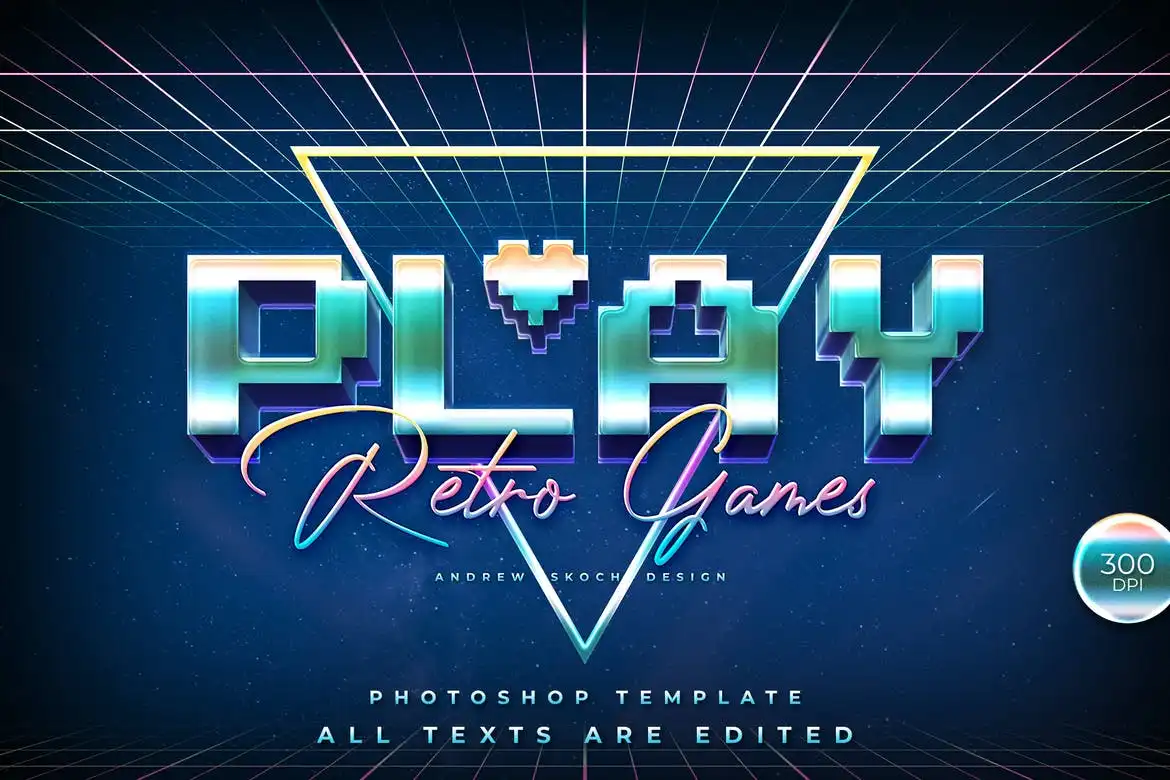 Play-80S Retro Text Effect