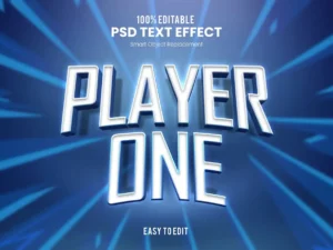 player one modern futuristic esport text effect