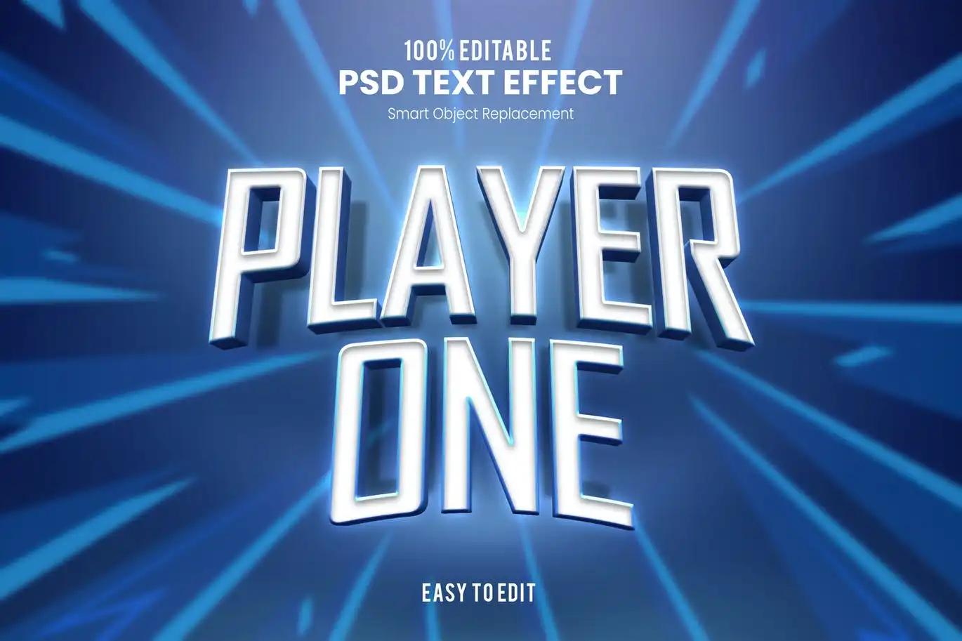 Player One-Modern Futuristic Esport Text Effect