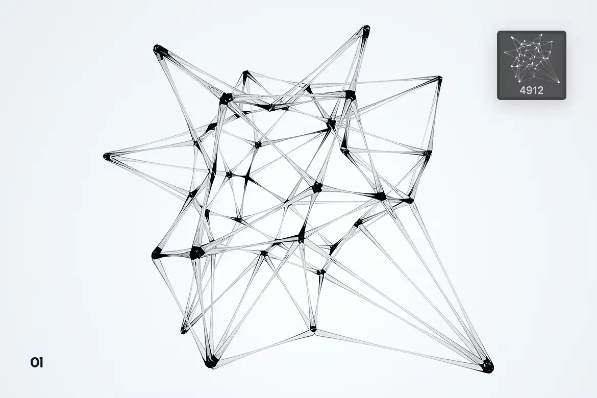 Plexus Glass Shapes Photoshop Brushes