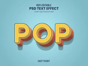 pop retro casual and fun 3d text effect