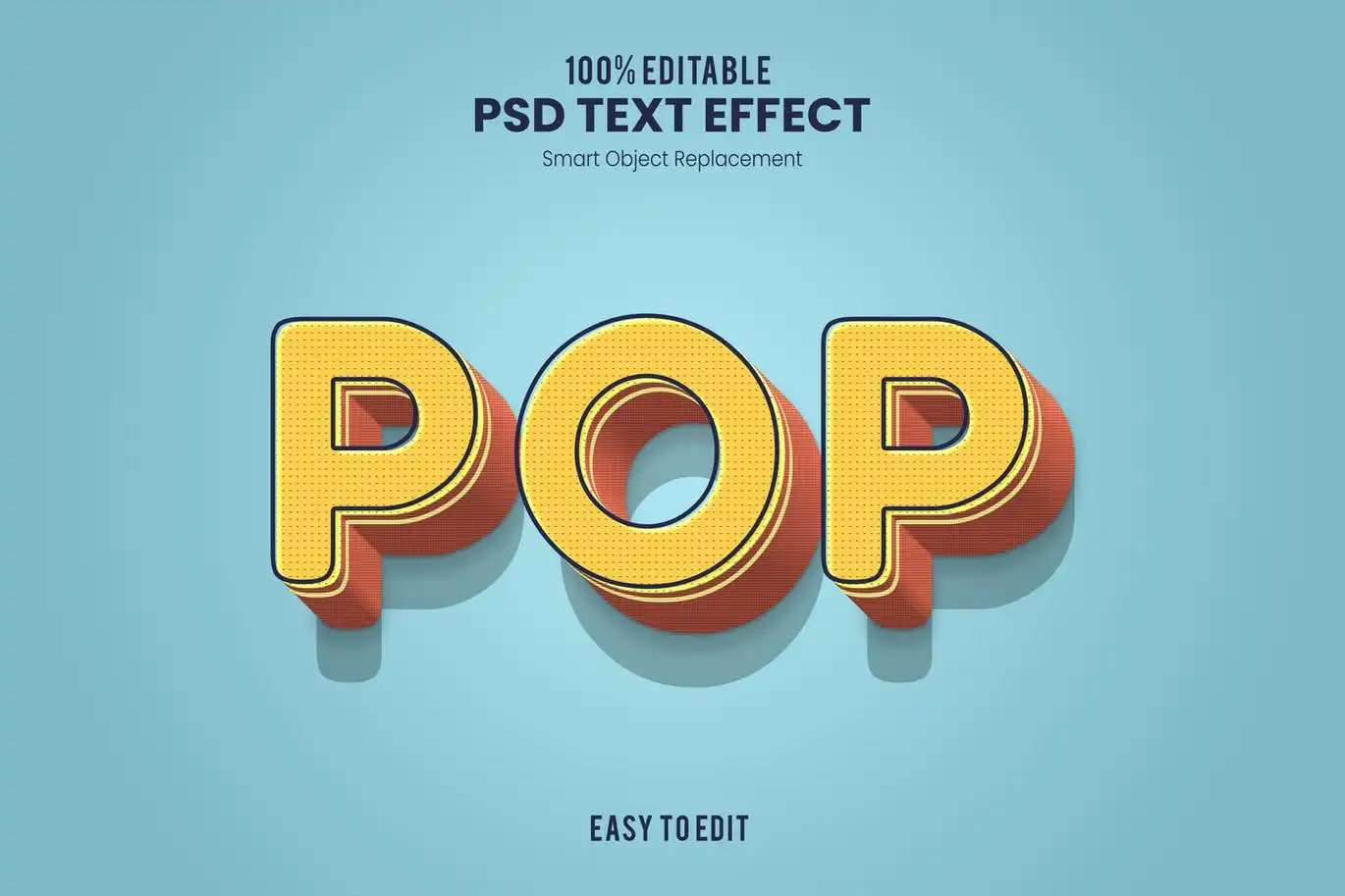Pop-Retro Casual And Fun 3D Text Effect