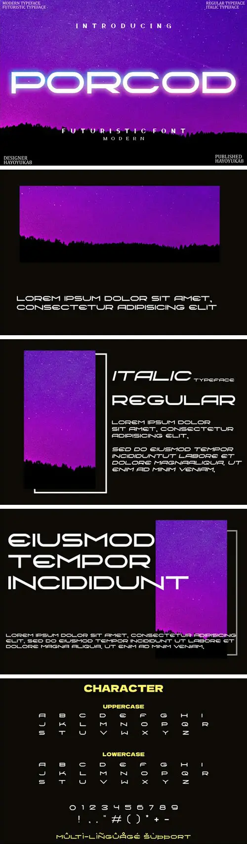 Porcod Display Font 3 porcod display font 6