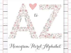 premium alphabet flower monogram