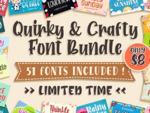 quirky crafty font bundle