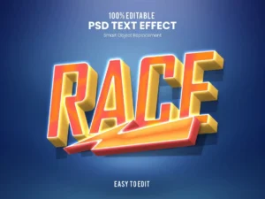 race futuristic and modern esport text effect