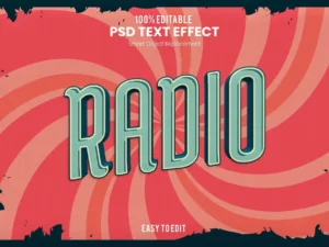 radio retro vintage text effect