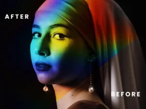 rainbow lighting photo effect