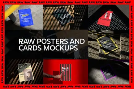 Raw Posters and Letterheads Mockups 3 raw posters and letterheads mockups 10