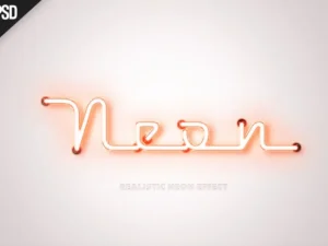 realistic neon tube light text effect