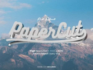 realistic papercut psd effect