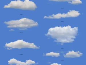 realistic white cloud set 10