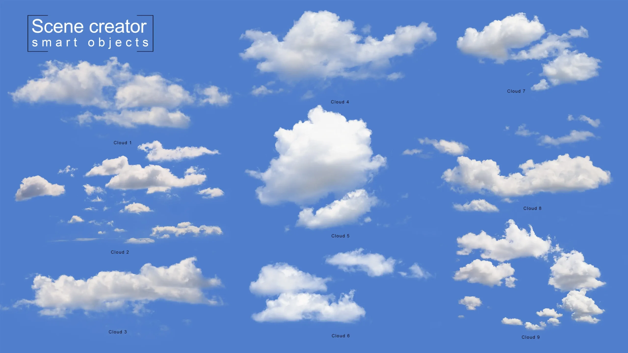 Realistic White Cloud Set 9 realistic white cloud set 4