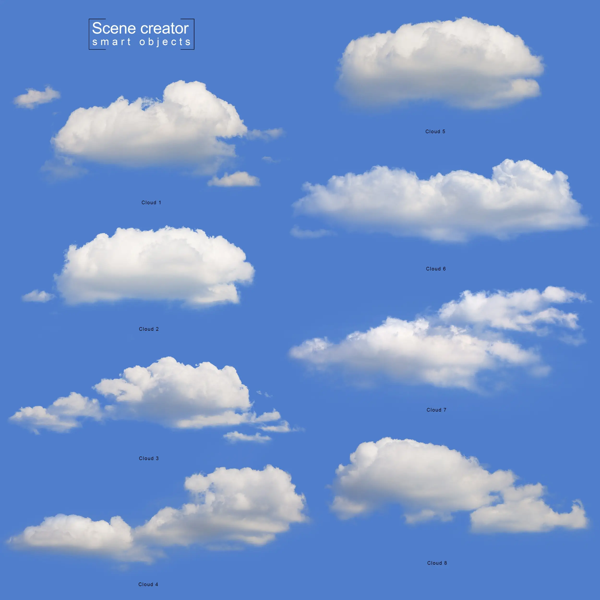 Realistic White Cloud Set 4 realistic white cloud set 6
