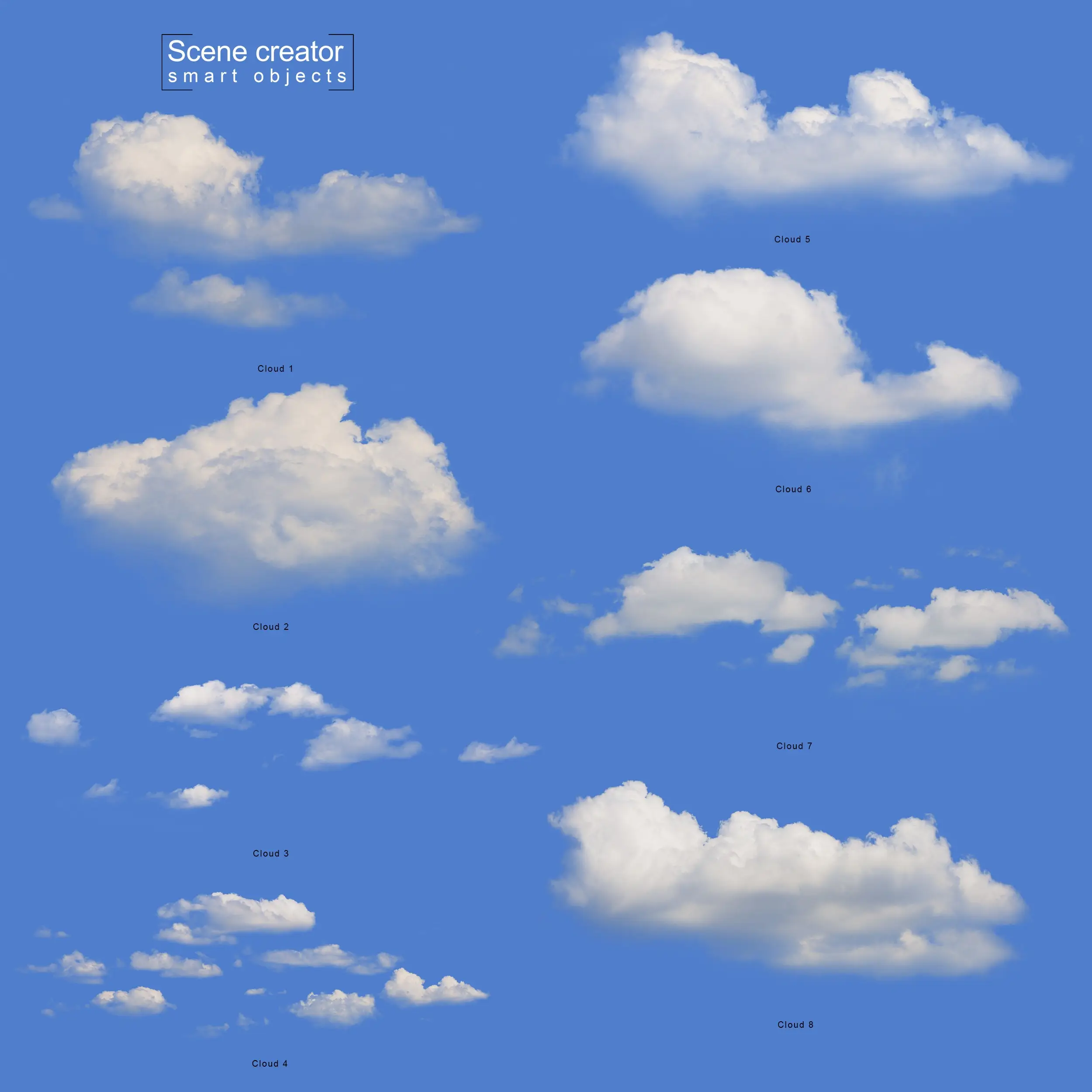 Realistic White Cloud Set 3 realistic white cloud set 7