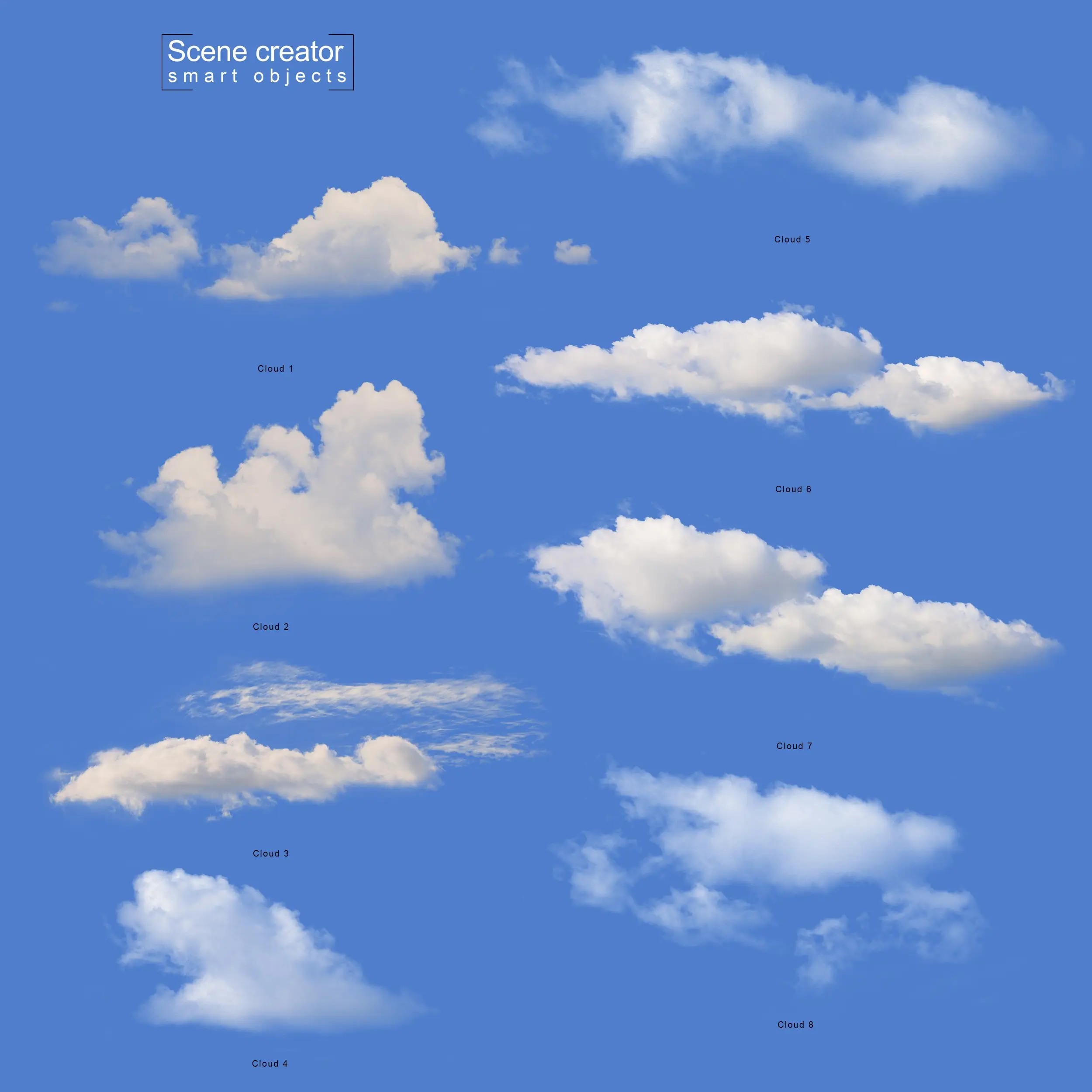 Realistic White Cloud Set 7 realistic white cloud set 8