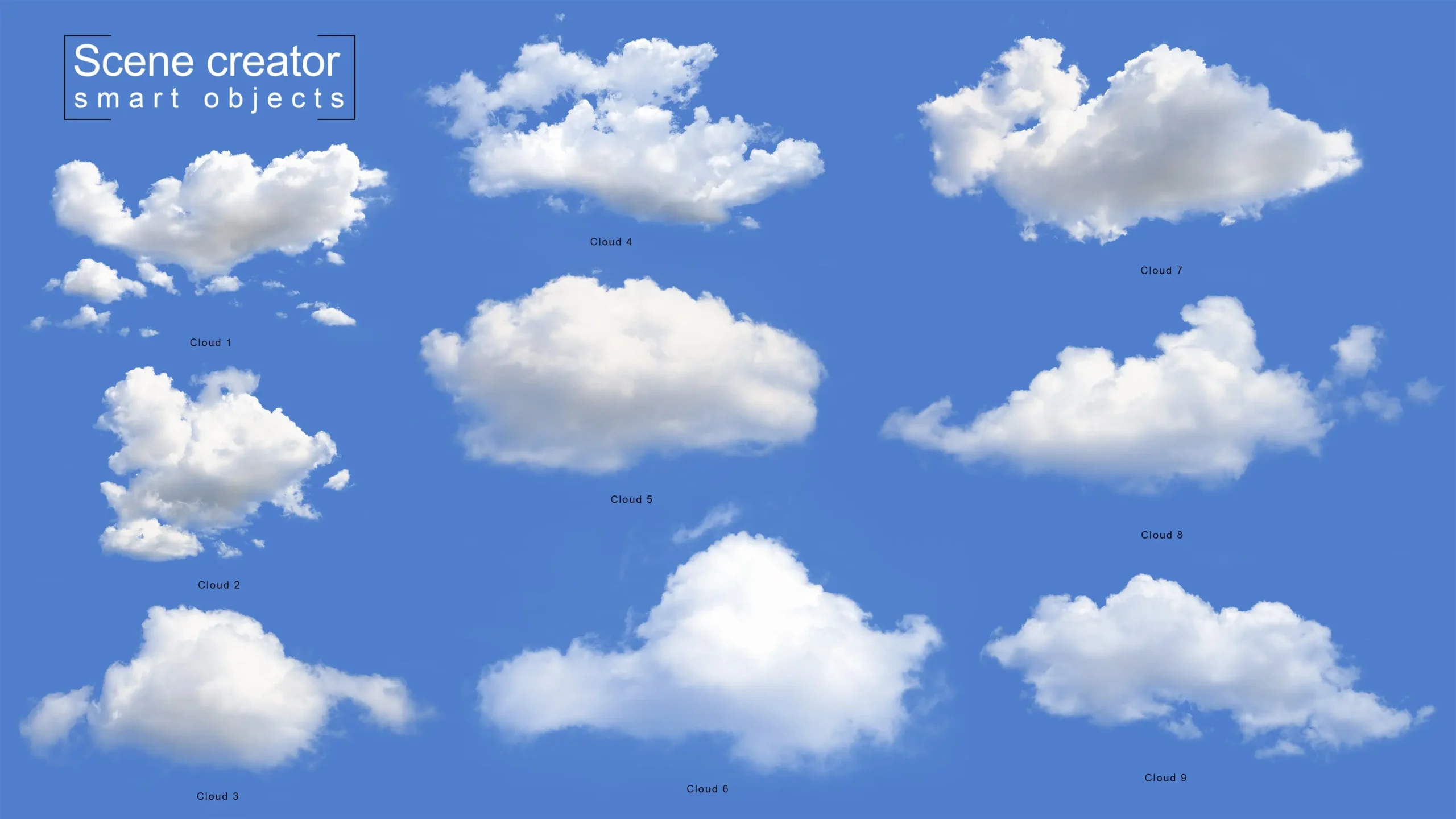 Realistic White Cloud Set 8 realistic white cloud set
