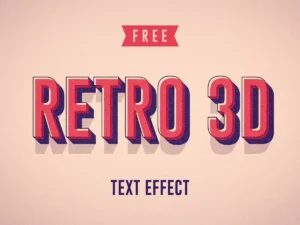 retro 3d text effect vol