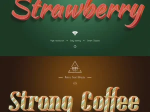 retro colorful text effects 10 psd 2