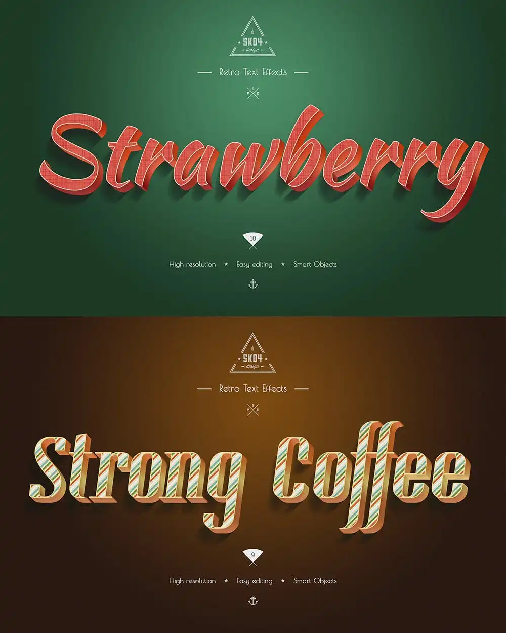 Retro Colorful Text Effects-10 Psd