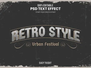 retro style bold vintage 3d text effect