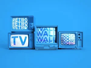 retro tv wall mockup 4