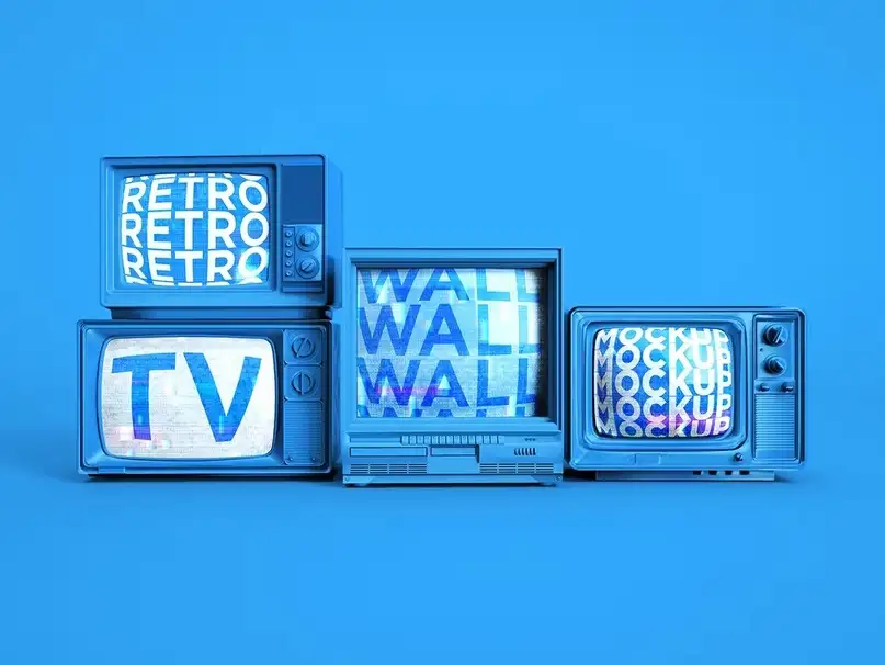 Retro TV Wall Mockup 001