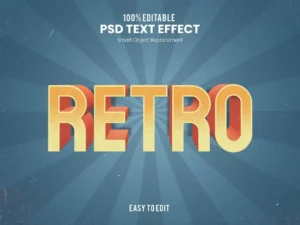 retro vintage bold 3d text effect