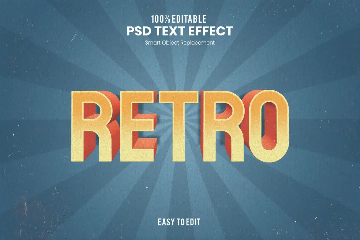 Retro-Vintage Bold 3D Text Effect