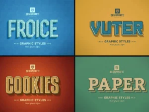 retro vintage text styles vol