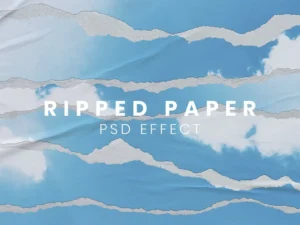 ripped paper psd effect