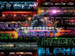 robot photoshop text effects