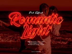 romantic light text effect psd 2